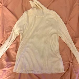 White turtleneck sweater